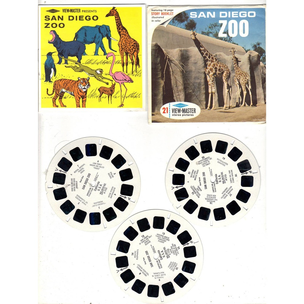 Lot of 3 Vintage Viewmaster Reels - San Diego Zoo - California